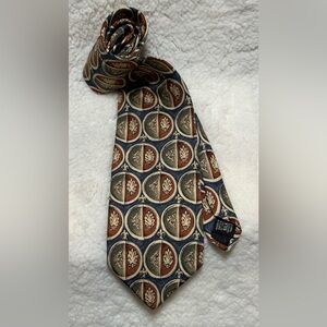 Graham & Lockwood London Men’s Necktie 100% Silk Blue, Brown & Green 62”x 3.75”
